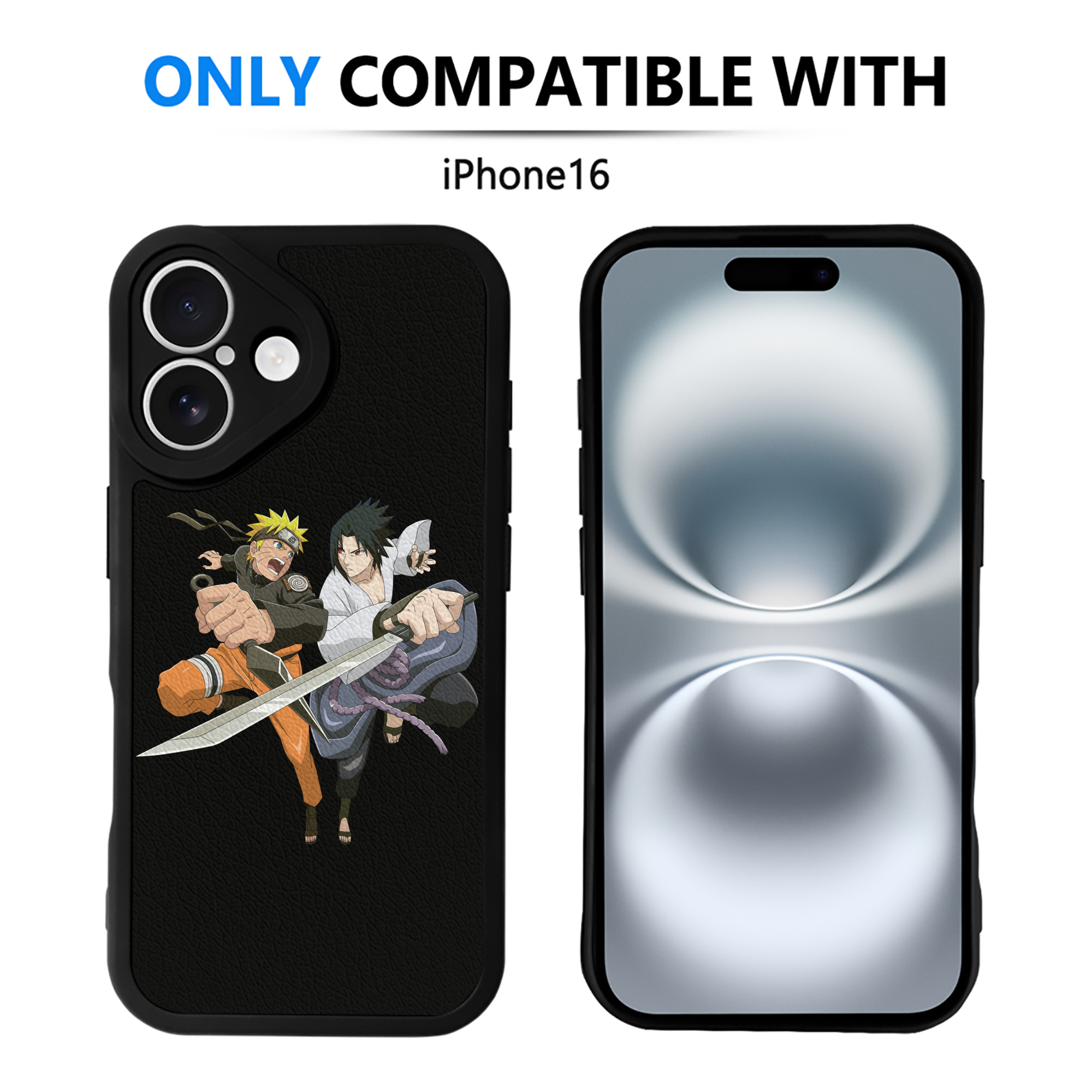 （画像用） NARUTO -ナルト- うずまき ナルト Uzumaki Naruto 【iPhone 16シリーズ対応】シリコンスマホケース（レザー調） 材質：シリコン